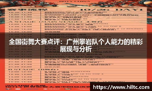 全国街舞大赛点评：广州攀岩队个人能力的精彩展现与分析