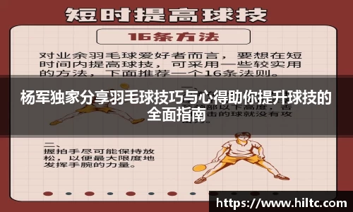 杨军独家分享羽毛球技巧与心得助你提升球技的全面指南